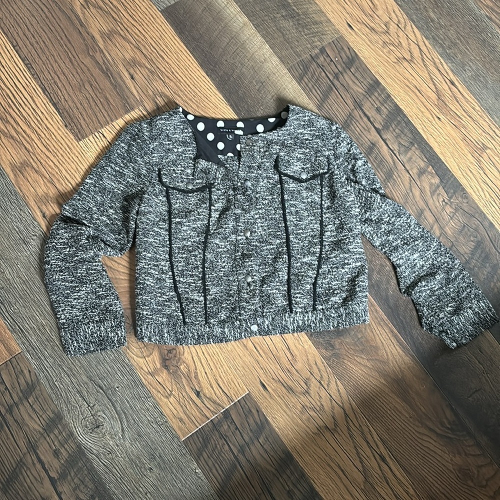Slate & Willow Tweed Black and White Jacket Womens Size Large - Picture 8 of 10